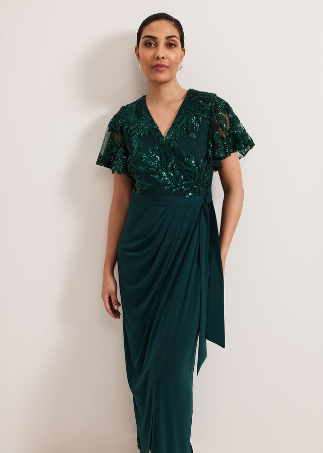 Dark Green Phase Eight Petite Minty Dress | 7351KICNU
