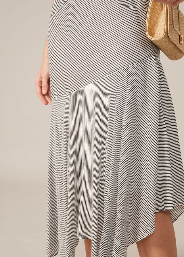 Dark Grey Phase Eight Tilia Stripe Skirts | 4256UMSPQ