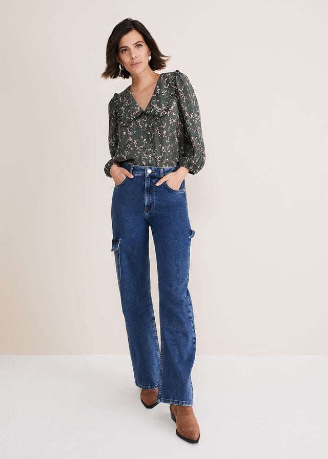 Dark Grey / Multicolor Phase Eight Marble Collar Shirts | 8520UGPNH