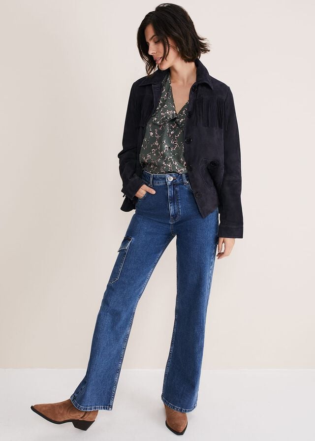 Dark Grey / Multicolor Phase Eight Marble Collar Shirts | 8520UGPNH