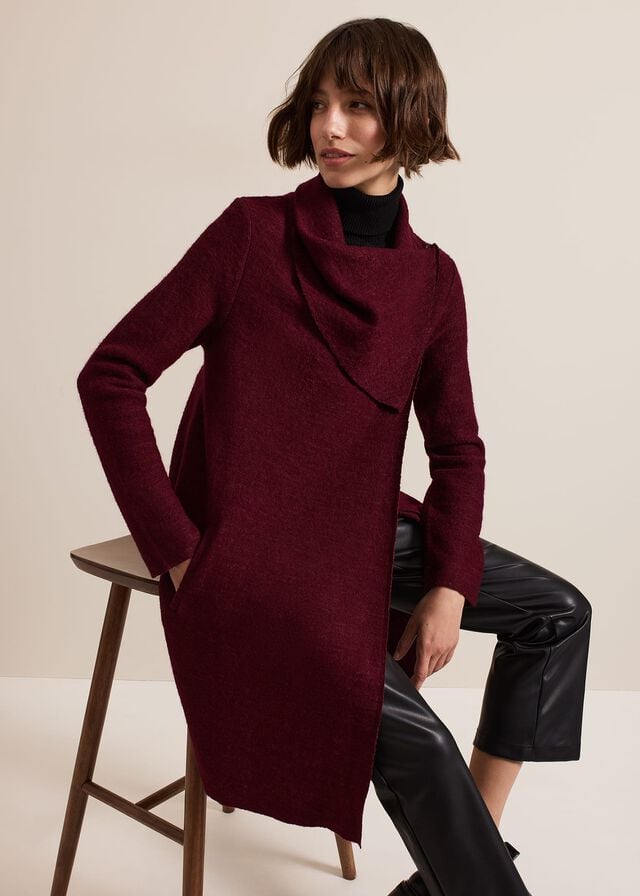 Dark Red Phase Eight Bellona Coats | 8406FEBTW