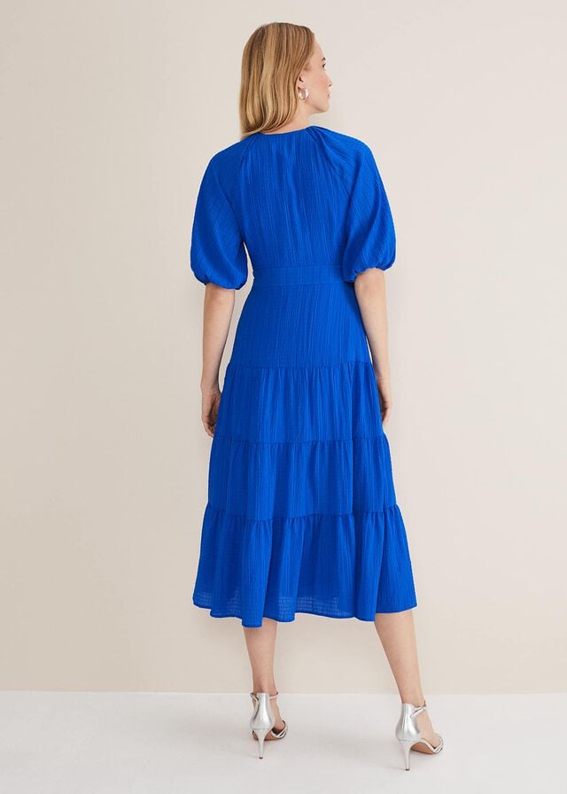 Deep Blue Phase Eight Morven Blue Wrap Dress | 2659TXMNB