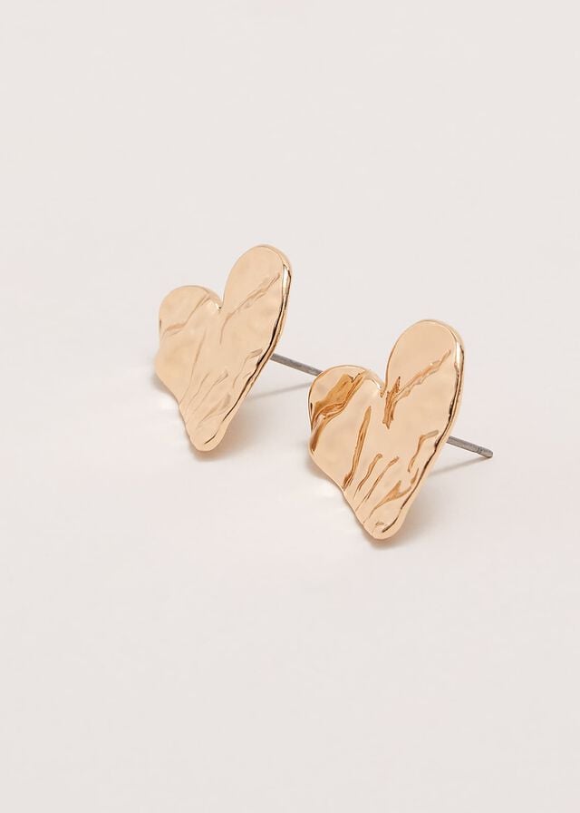 Gold Phase Eight Gold Large Heart Stud Jewellery | 0139SGAYJ