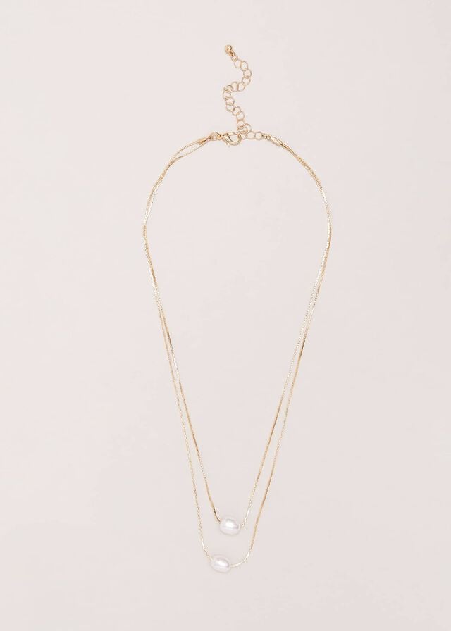 Gold Phase Eight Gold Layered Pearl Jewellery | 0736VJYXT