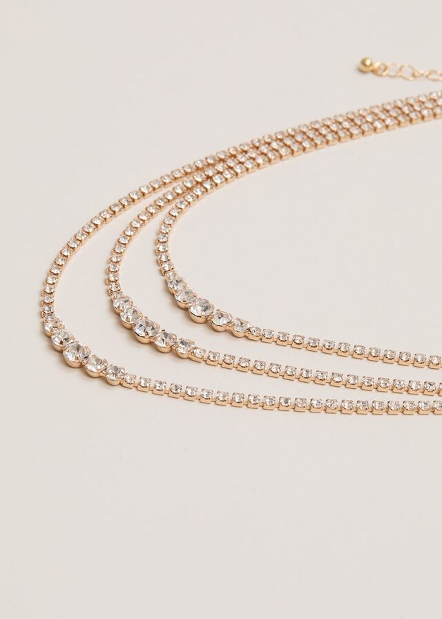 Gold Phase Eight Gold Sparkle Triple Layer Jewellery | 3017BQYAF