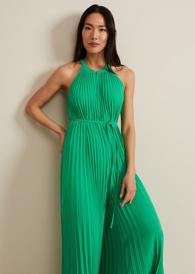 Green Phase Eight Brea Pleat Jumpsuit | 8074IDYTM