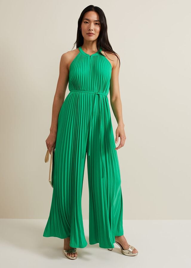Green Phase Eight Brea Pleat Jumpsuit | 8074IDYTM