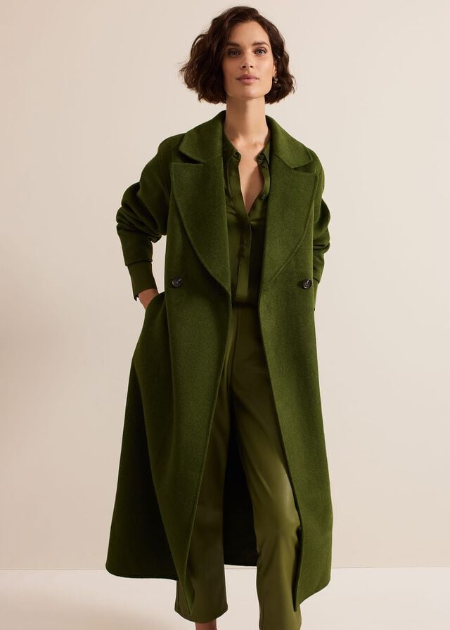Green Phase Eight Darcy Double Faced Wool Coats | 9328JFNXH
