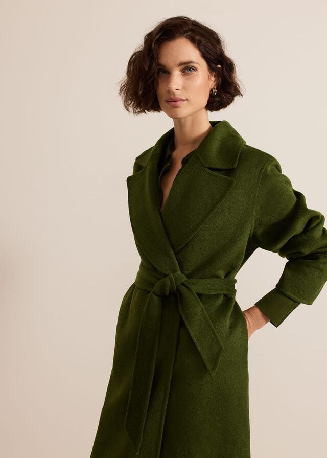 Green Phase Eight Darcy Double Faced Wool Coats | 9328JFNXH