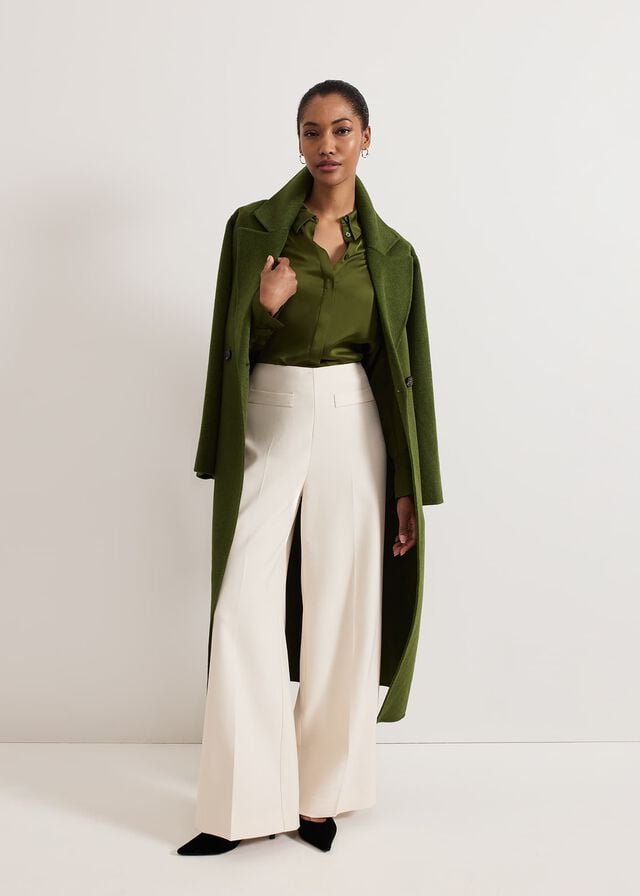 Green Phase Eight Darcy Double Faced Wool Coats | 9328JFNXH