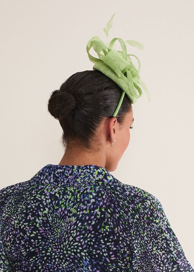 Green Phase Eight Green Flower Pillbox Fascinator Hats | 5869NVBFX