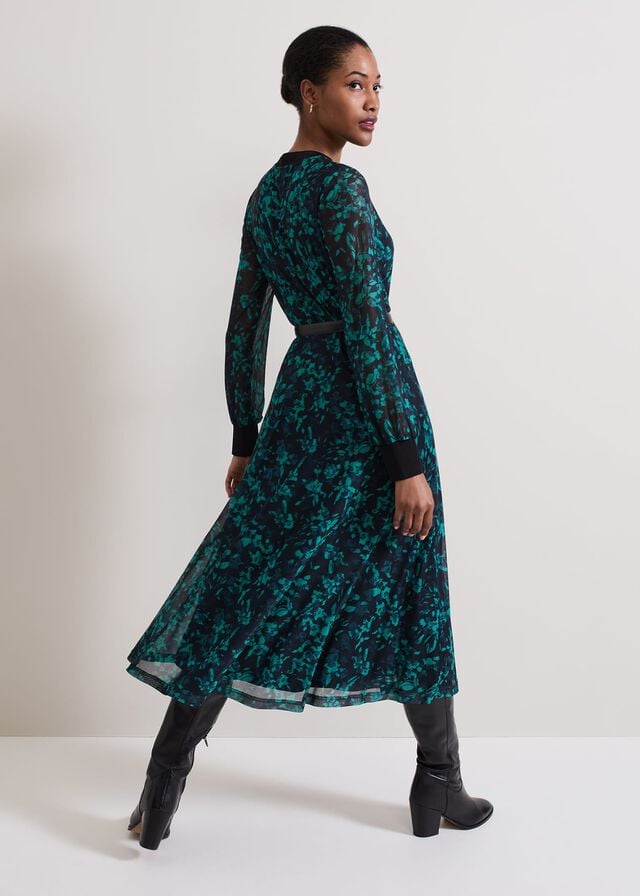 Green Phase Eight Jinny Floral Dress | 6045JHCQL
