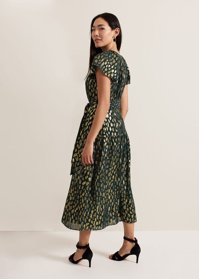 Green Phase Eight Lilani Shimmer Dress | 3604JSKGT