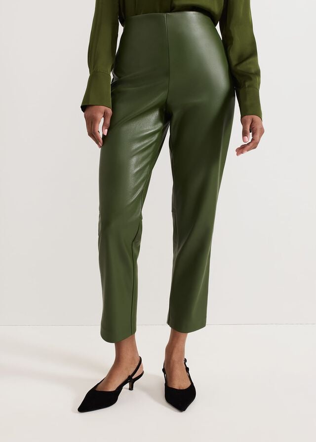 Green Phase Eight Mya Pu Crop Trousers | 0136HJCZD