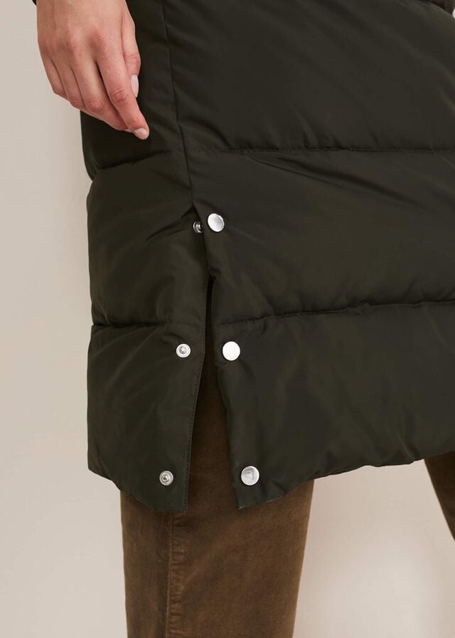 Green Phase Eight Rae Asymetric Puffer Coats | 2940ZYGQO