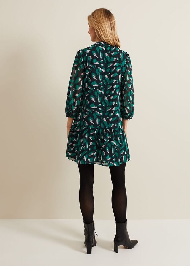Green / Multicolor Phase Eight Abstract Penele Dress | 9075QIHXS