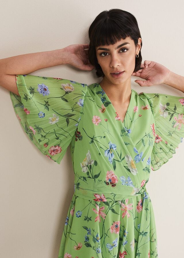 Green / Multicolor Phase Eight Astoria Floral Playsuit Jumpsuit | 6409XQVFZ