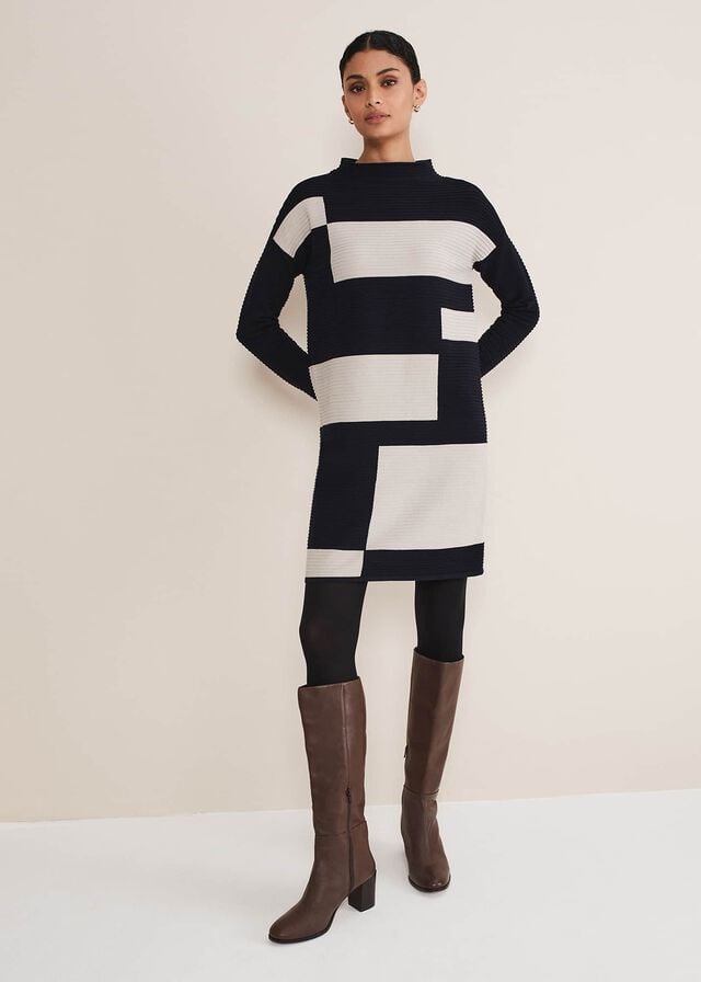 Grey Phase Eight Azera Colour Block Dress | 4697JBEFQ