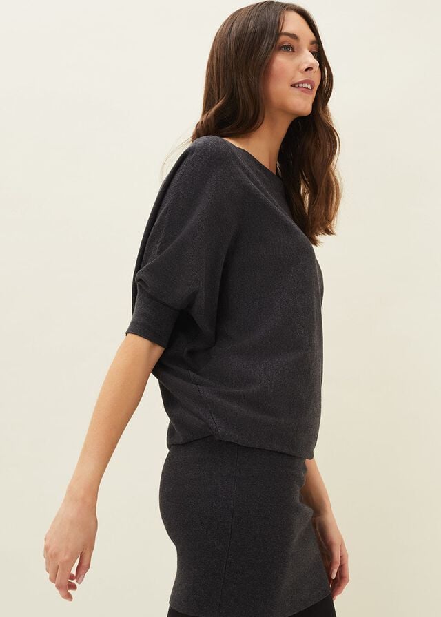Grey Phase Eight Becca Batwingted Knitwear | 5318GZIAT
