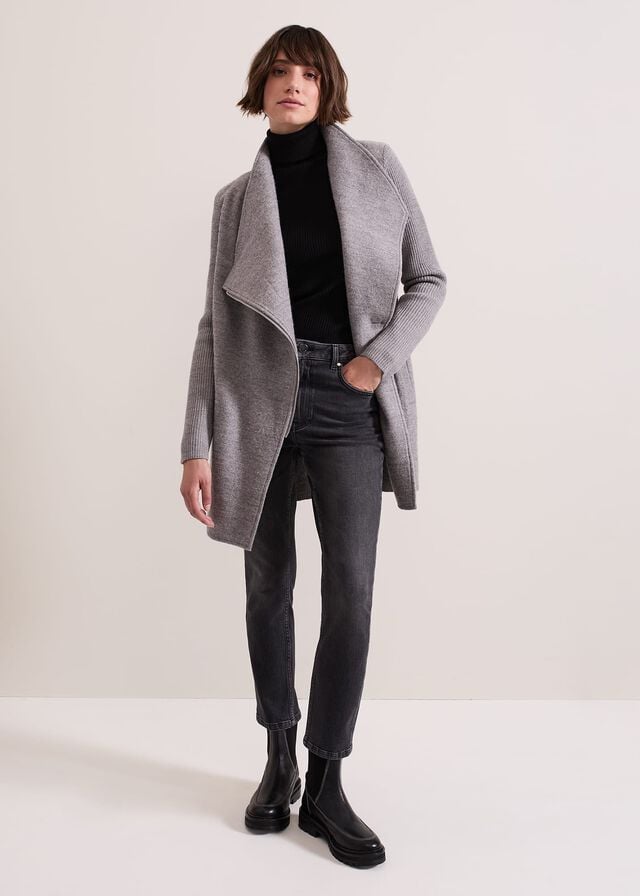Grey Phase Eight Byanca Zip Knitwear | 1629QBISO