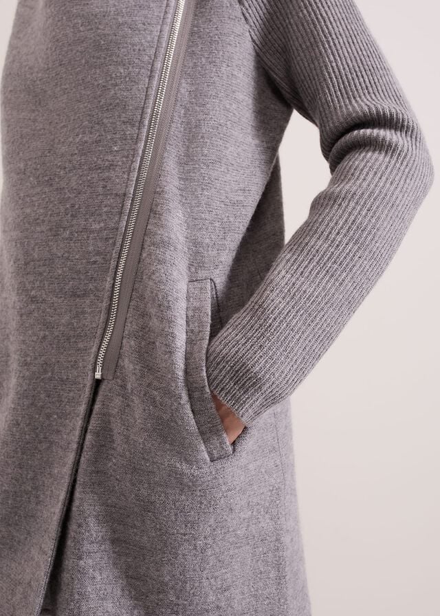 Grey Phase Eight Byanca Zip Knitwear | 1629QBISO