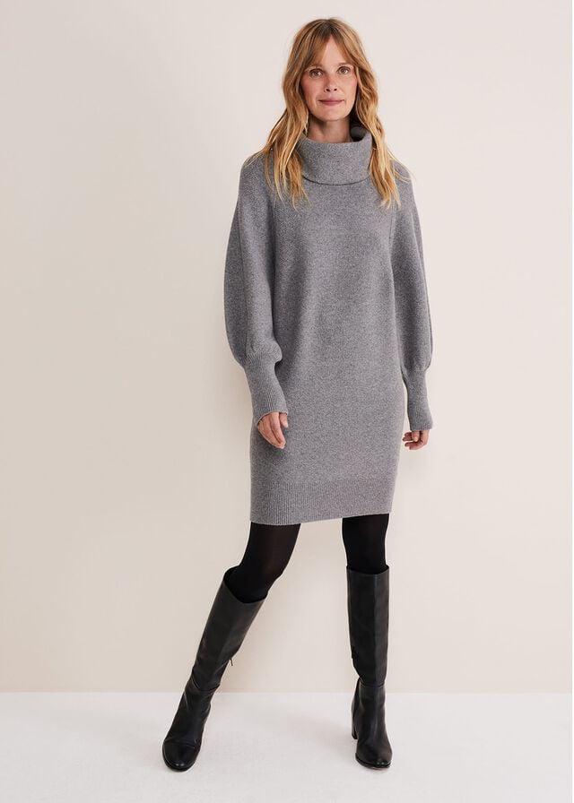 Grey Phase Eight Dahlieted Chunky Dress | 8037UJIAP