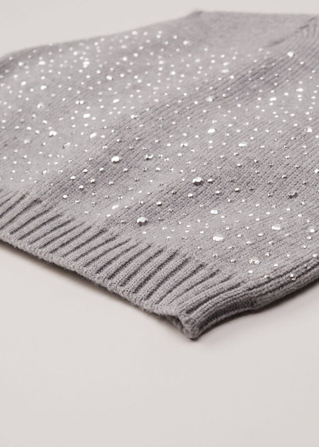 Grey Phase Eight Grey Sparkly Beanie Hats | 0735NALBD