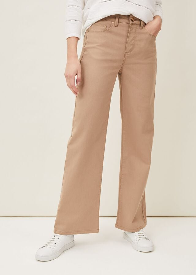 Grey Phase Eight Viona Wide Leg Jeans | 0765AYVWB