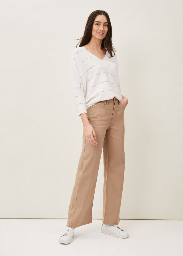 Grey Phase Eight Viona Wide Leg Jeans | 0765AYVWB
