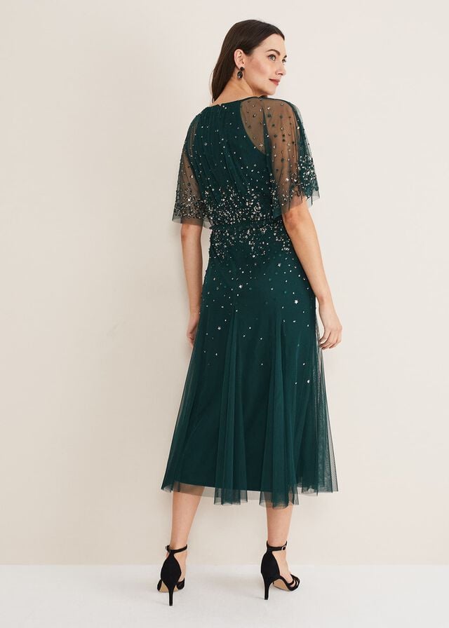 Grey / Yellow Phase Eight Lumi Tulle Beaded Dress | 5617OLVXG