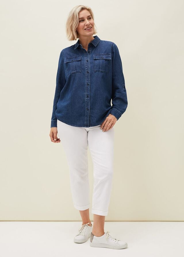 Indigo Phase Eight Zen Denim Over Shirts | 6452BTXDL