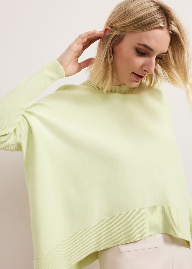 Light Green Phase Eight Kara Square Boxy Knitwear | 8274WXJSF