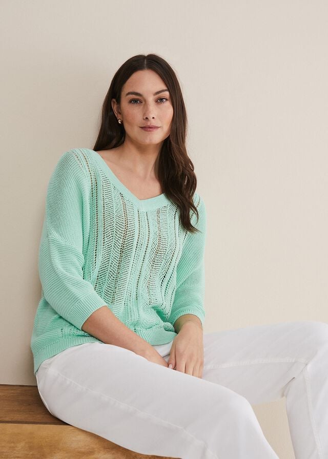 Mint Phase Eight Nadia Tape Knitwear | 3641KRGMO