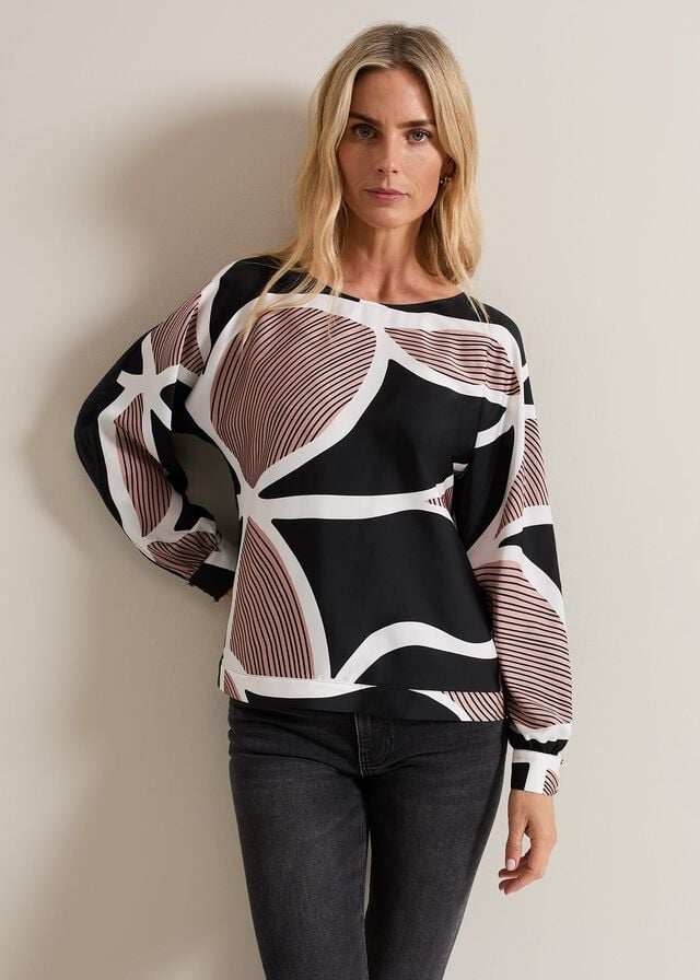 Multicolor Phase Eight Alora Swirl Print T Shirts | 2836JOHIQ