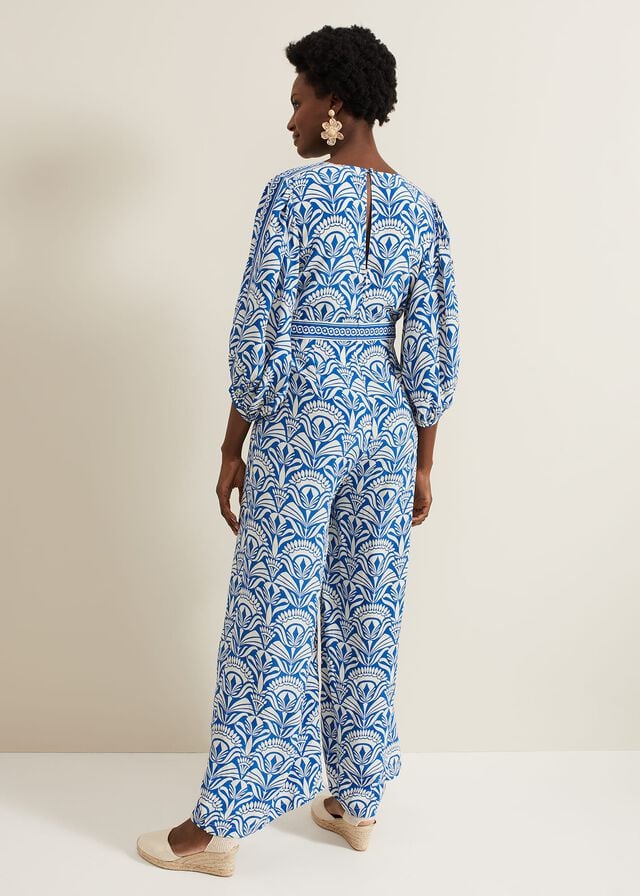 Multicolor Phase Eight Amy Print V Neck Jumpsuit | 1385SYVPM