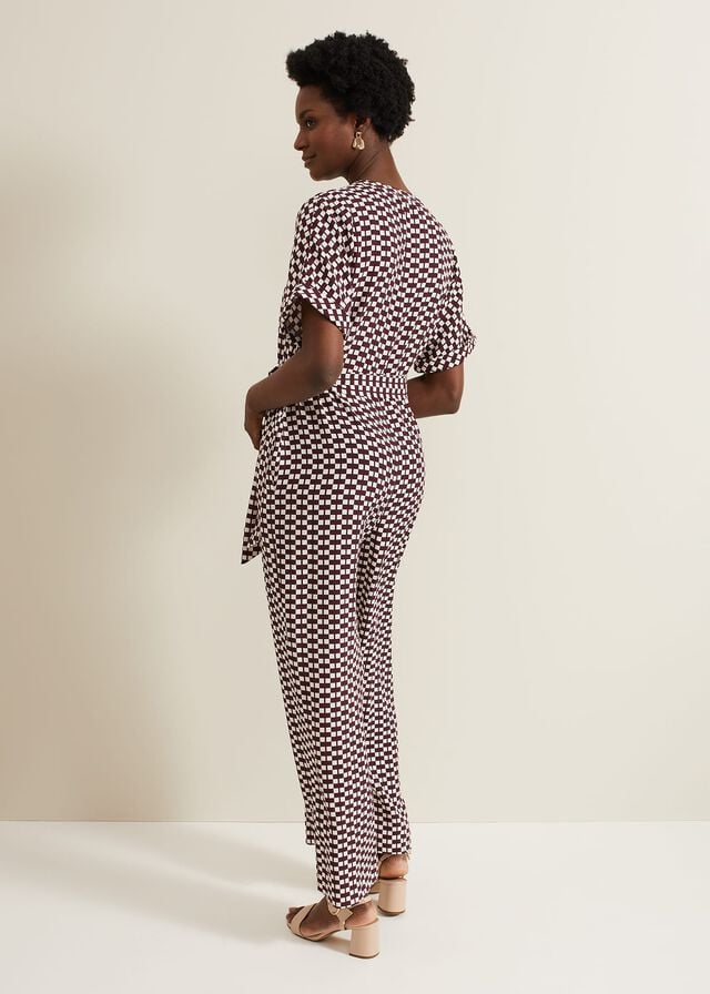 Multicolor Phase Eight Andra Geo Tie Waist Jumpsuit | 4175YEKOP