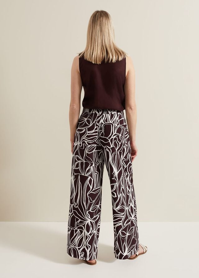 Multicolor Phase Eight Anna Printed Wide Leg Trousers | 2659RYPVD