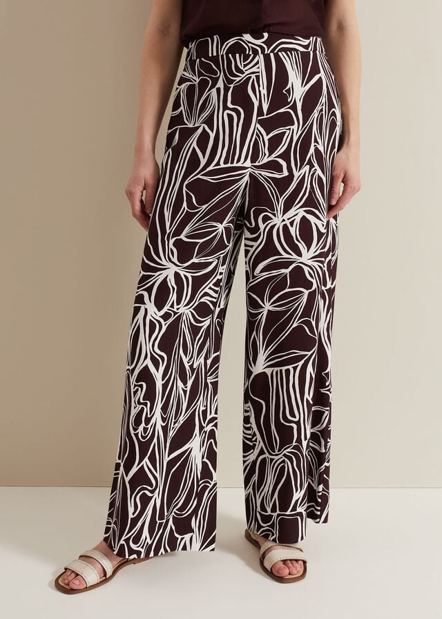 Multicolor Phase Eight Anna Printed Wide Leg Trousers | 2659RYPVD