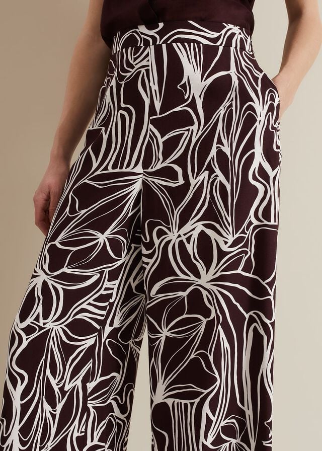 Multicolor Phase Eight Anna Printed Wide Leg Trousers | 2659RYPVD