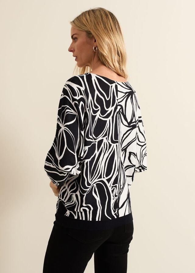 Multicolor Phase Eight Ava Floral Print Colour Block Knitwear | 8715ESFPH
