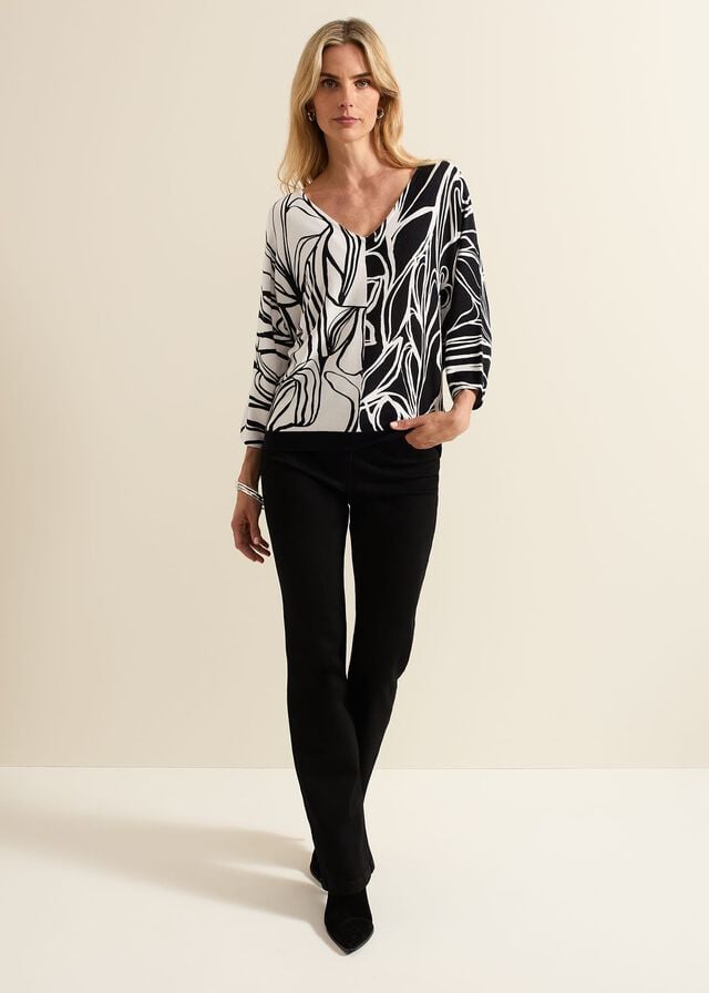 Multicolor Phase Eight Ava Floral Print Colour Block Knitwear | 8715ESFPH