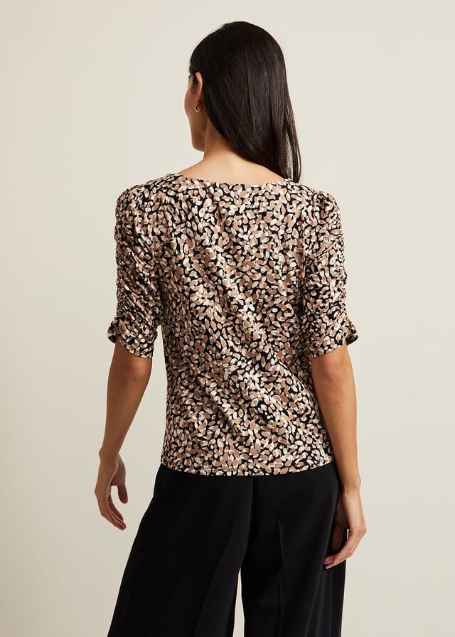 Multicolor Phase Eight Brooke Print T Shirts | 2569ERKFZ