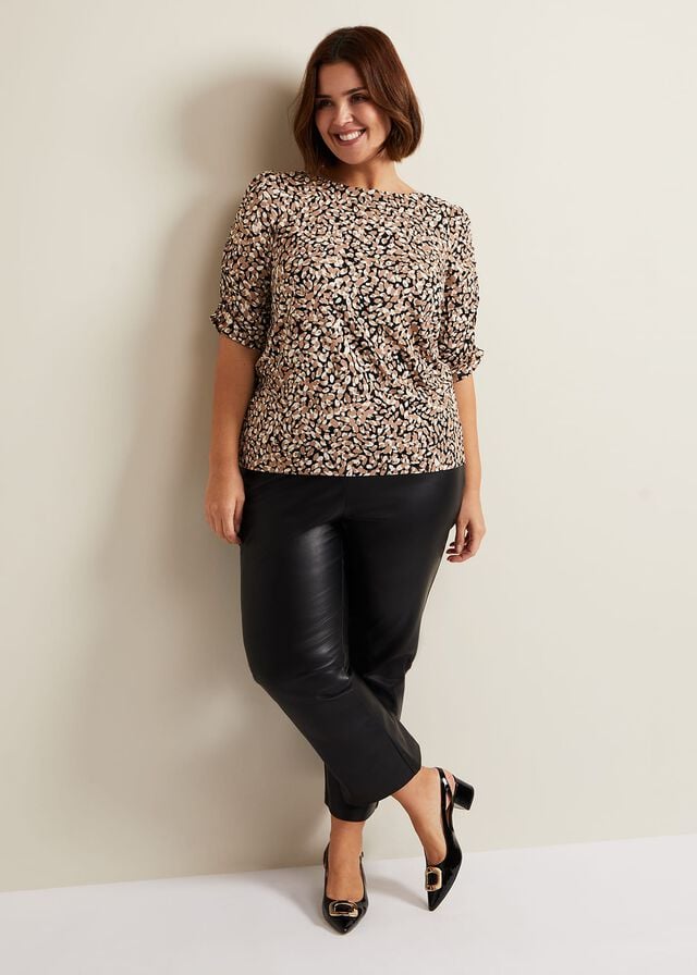 Multicolor Phase Eight Brooke Print T Shirts | 2569ERKFZ