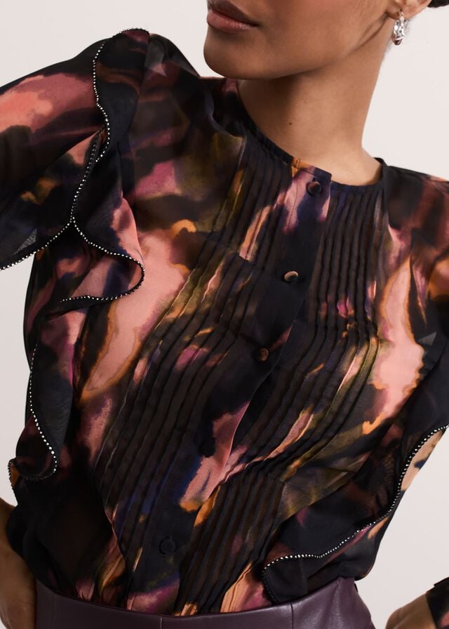 Multicolor Phase Eight Cordelia Ruffle Shirts | 2063EGCZO
