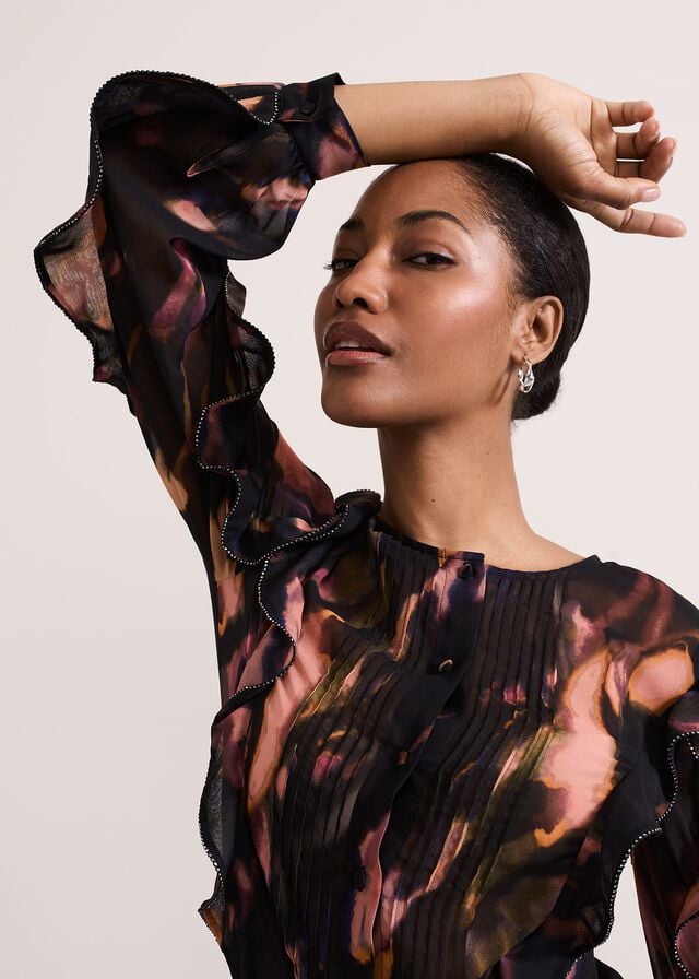 Multicolor Phase Eight Cordelia Ruffle Shirts | 2063EGCZO