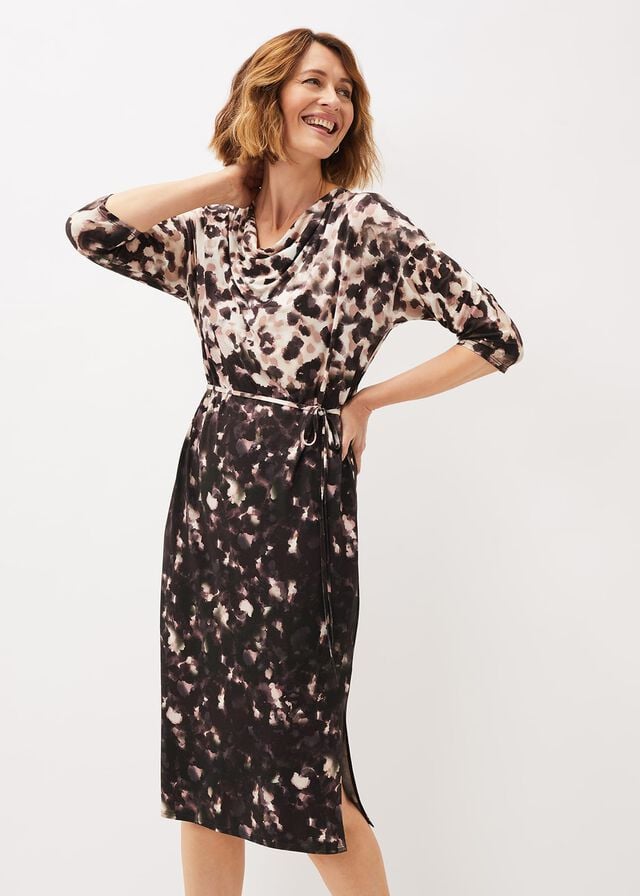 Multicolor Phase Eight Corrie Abstract Spot Print Dress | 8603CZOQF