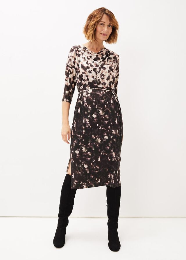 Multicolor Phase Eight Corrie Abstract Spot Print Dress | 8603CZOQF
