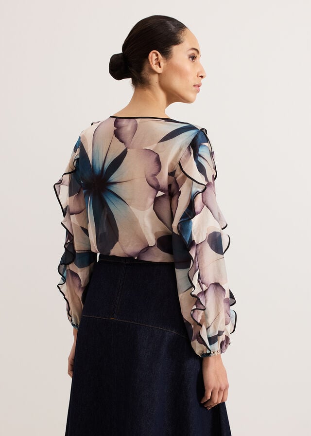 Multicolor Phase Eight Cosmos Silk Shirts | 7198CTUWJ