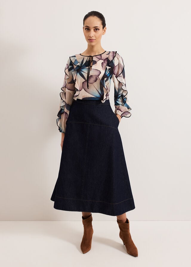 Multicolor Phase Eight Cosmos Silk Shirts | 7198CTUWJ