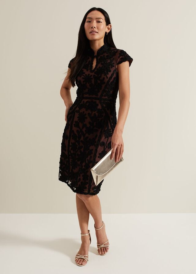 Multicolor Phase Eight Edith Tapework Dress | 2543XERZD